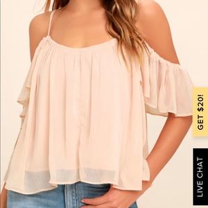 Lulu’s Blush Pink Off the Shoulder Top